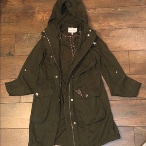 BCBG Generation Long Cargo Jacket Olive
